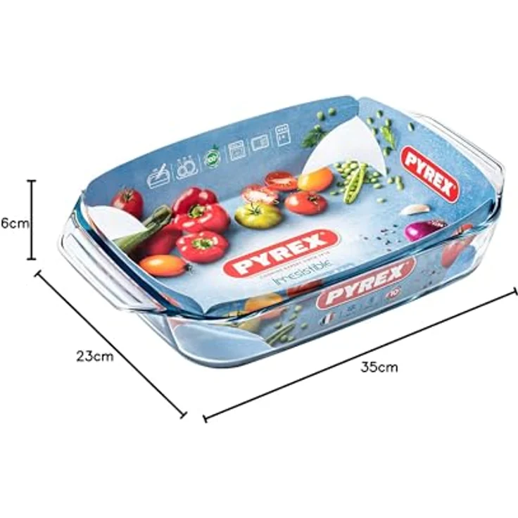 Pyrex 1040733 Ofenform eckig 34 x 22cm, mit Griffen, Glas – Bild 4
