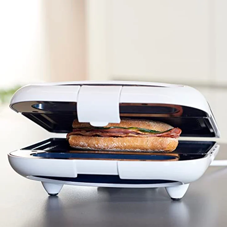 Taurus Sandwichmaker Phoenix Luxe, Grill, knusprige Ergebnisse, Antihaft-Platten 21,5 x 12,5 cm, Temperaturanzeige, kühle Berührung, einfache Reinigung, rostfrei – Bild 6