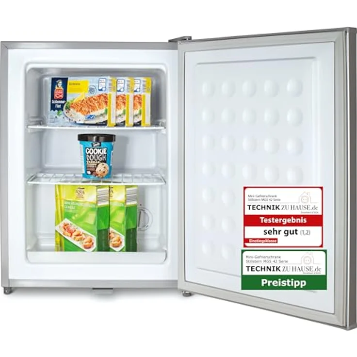 Stillstern Mini Gefrierschrank (42L) -18°C, Eiswürfelschale, Schloss, Türanschlag wechselbar, 4-Sterne Tiefkühlschrank für Camping/Büro (Weiß) - Preisvergleich – Bild 1