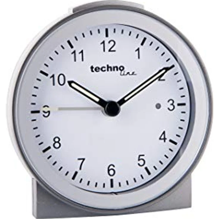 Technoline Quarzwecker Modell G, Silber, modernes Design, Weckalarm mit Schlummerfunktion, übersichtliches Display – Bild 3