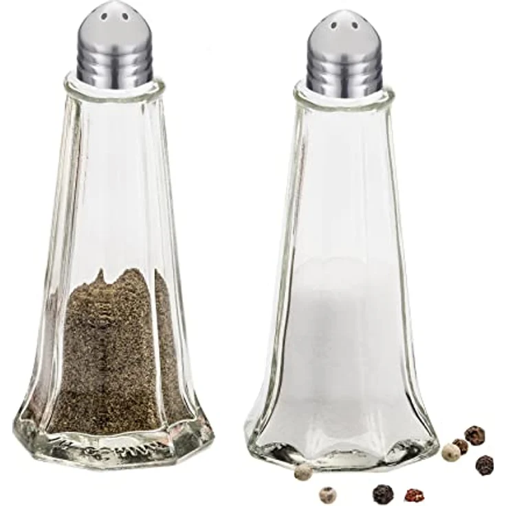 Westmark Salz- und Pfefferstreuer-Set, 2-tlg., Fassungsvermögen je 40 ml, Glas-Rostfreier Edelstahl, New York, Transparent-Silber, 65262270 – Bild 4