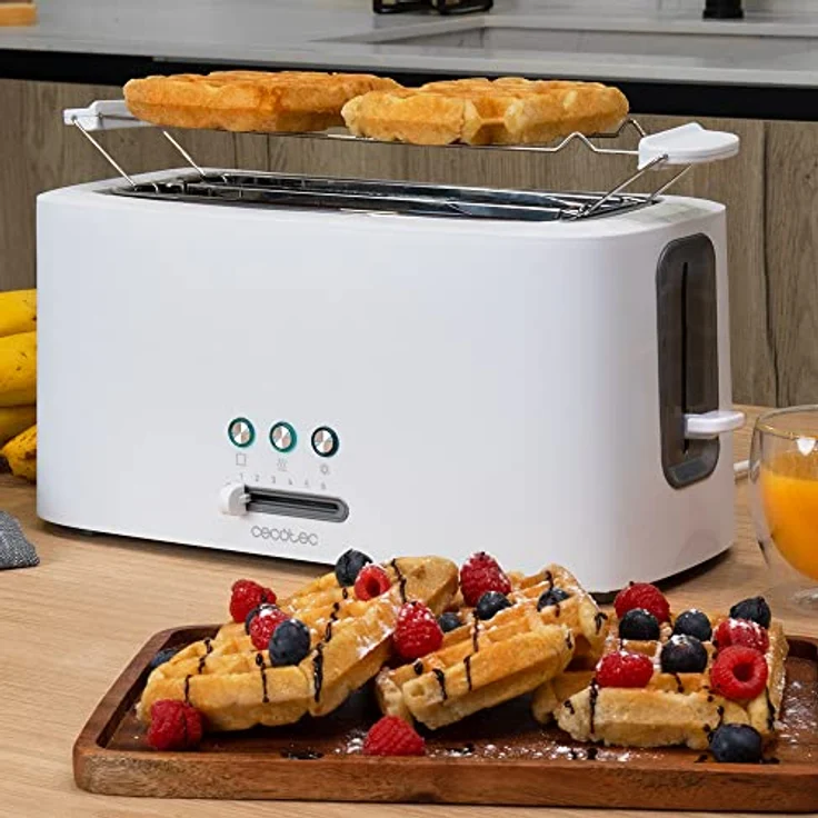 Cecotec Toast&Taste 16000 Extra Double 2-Schlitz-Toaster, 1630W, Langschlitztoaster, Brotscheibenzentrierung, Röstgradelektronik, Aufwärm und Auftaufunktion, weiß – Bild 7