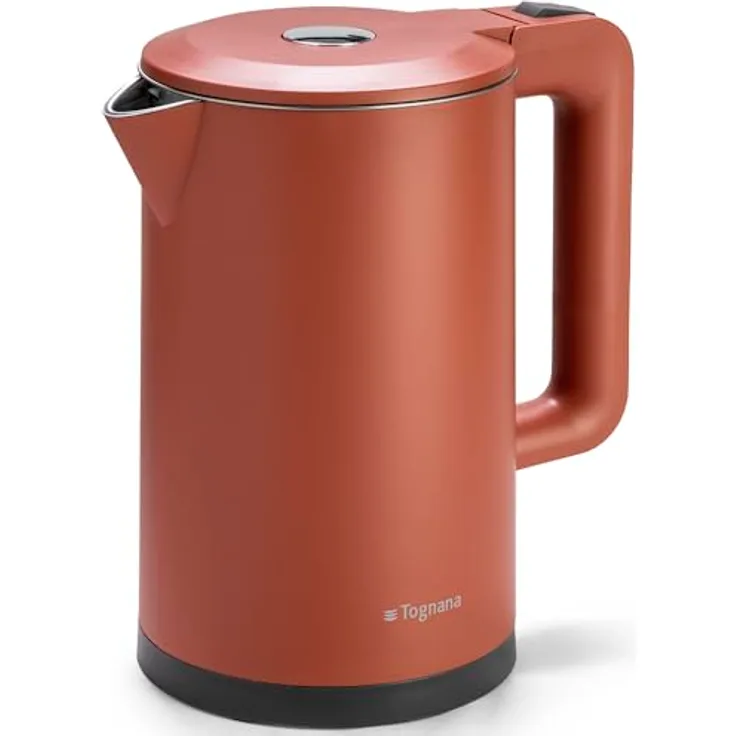 Tognana Iridea, kabelloser Wasserkocher 1,7 l mit LED-Anzeige, Kunststoff-Edelstahl, rot
