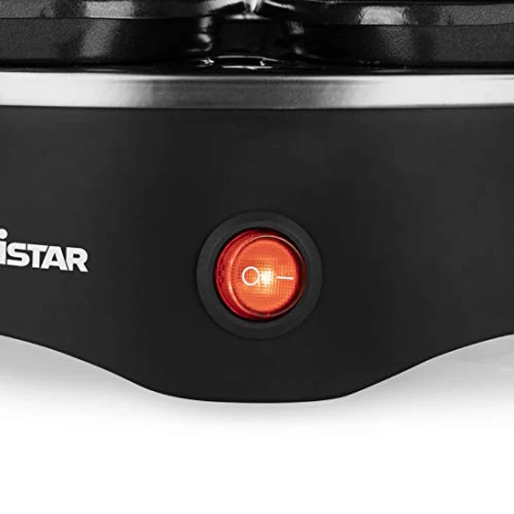 Tristar RA-2998, Raclette für bis zu 6 Personen mit 6 Pfännchen und Crêpe-und Grill-Bereich-Durchmesser 29 cm, 800 W, schwarz – Bild 6