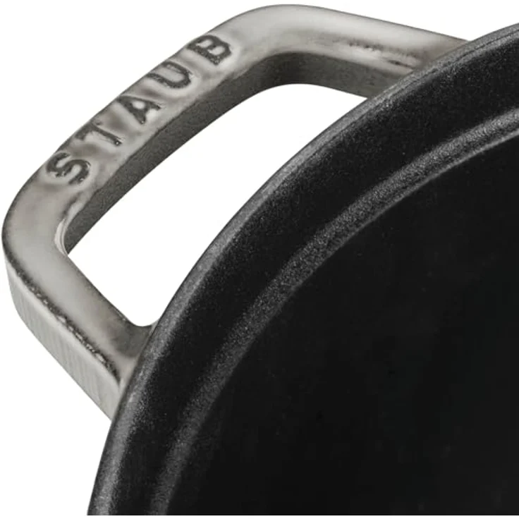 Staub 40509-862-0 Cocotte-Bräter, rund mit Deckel 30 cm, 8,35 L, mit mattschwarzer lierung im Inneren des Topfes, graphitgrau – Bild 2