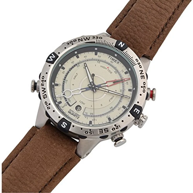Timex Intelligent Quartz Herren-Armbanduhr Tide-Tem-Kompass 45mm, mehrfarbig, Quarzwerk, Silikon-Armband, Quick-Date, Indiglo Funktionen – Bild 4