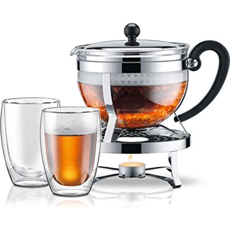 Bodum Chambord 1921-16-6 Teebereiter, Edelstahlfilter, Edelstahldeckel, 1,3 L, glänzend – Bild 3