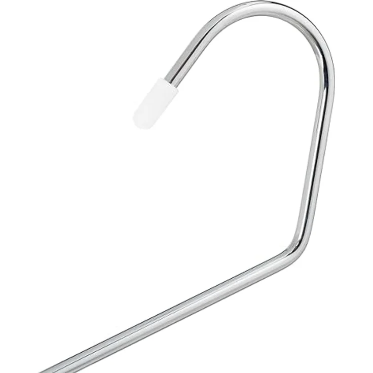 Relaxdays Hosenbügel mehrfach, 5er Set, Metall, rutschfest, 3 Hosenstangen, weiß – Bild 5