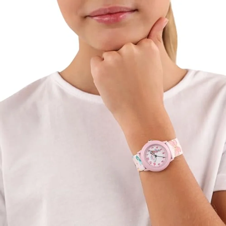 Prinzessin Lillifee Quarzuhr 2037727, bunte Armbanduhr für Mädchen, mit verstellbarem Textilarmband und kratzfestem Mineralglas, Geschenkidee zum Geburtstag oder Schulanfang – Bild 2