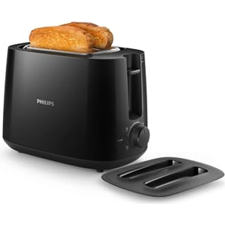 Philips HD 2582/90 Series 3000 Daily Collection Toaster, 830 Watt, 2 Scheiben, 8 Bräunungsstufen, mit Schutzhaube und ausziehbarem Fach – Bild 2