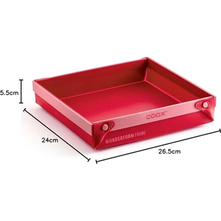 coox WUNDERFORM Frame MQ, faltbare Silikon-Backform mit Metallverstärkung, 3 Liter, spülmaschinenfest, 25,5 x 24 x 5,5 cm – Bild 10