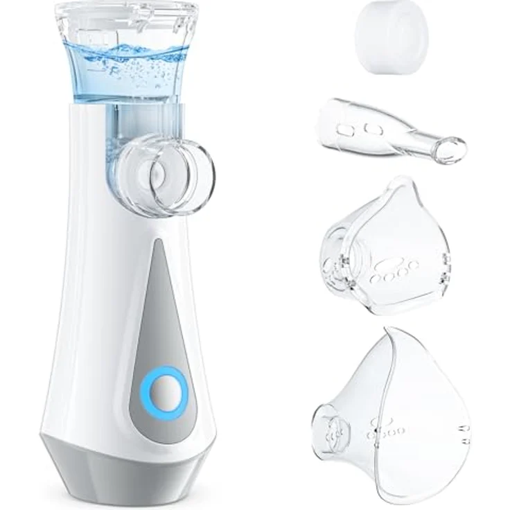 JOSSIS Inhalationsgerät, Ultra Leise für Erwachsene und Kinder, Partikelgröße 1-5µm, Einstellbarer Sprühnebel, Aufladbar - Blau – Bild 1