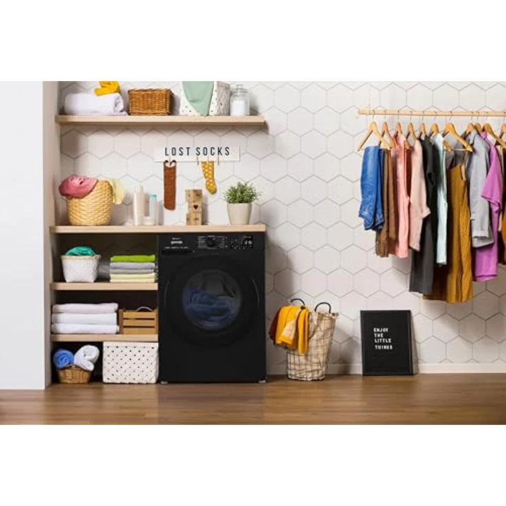 Gorenje WPNEI94A1DTSB, Waschmaschine mit Dampffunktion, 9 kg, 1400 U/min, WLAN-Steuerung, Hygiene-Programm, Kindersicherung, Schwarz – Bild 8