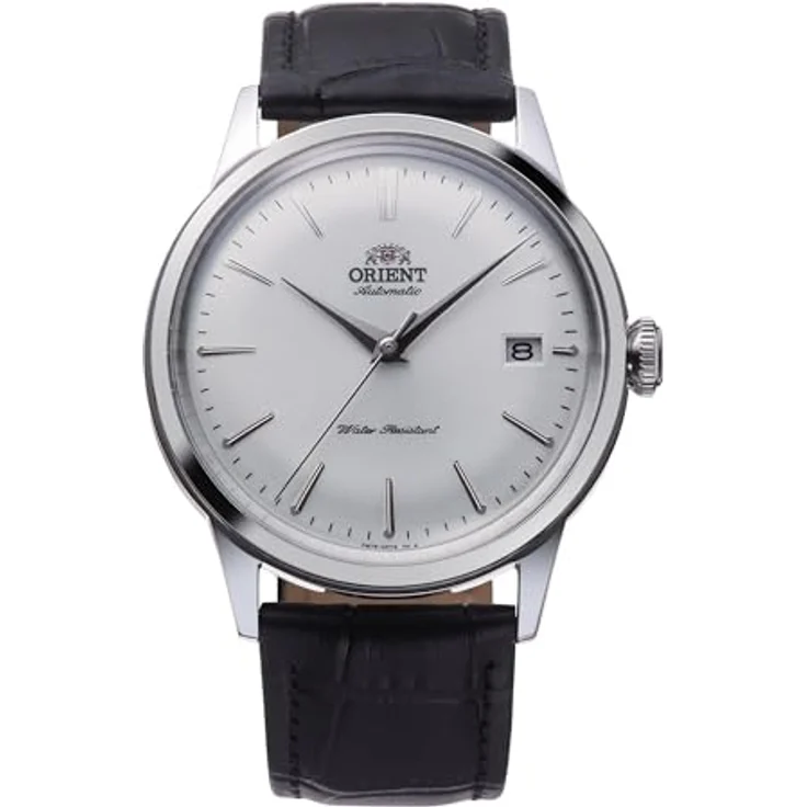 Orient Klassische Uhr RA-AC0M03S30B, 38 mm mechanisches Uhrwerk mit schwarzem Lederarmband und antikweißem Zifferblatt – Bild 1