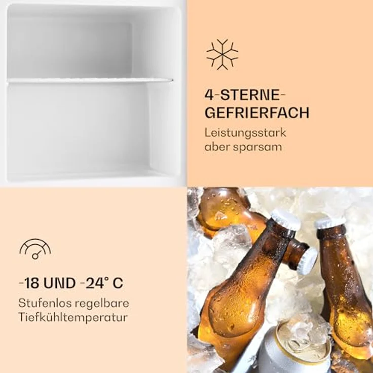Klarstein Mini Gefrierschrank, Klein & Leise, 35L, mit Eiswürfelform & Eisschaber, Freistehender Tiefkühlschrank, Weiß - Preisvergleich – Bild 4