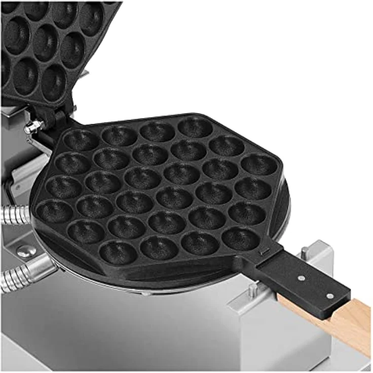 Royal Catering Bubble-Waffeleisen Waffelgerät Waffelautomat Waffle Maker RCWM-1400-B (1.415 W, Bubble-Muster, Edelstahl/Aluminium) – Bild 4