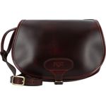 Mika BONNY Schultertasche, elegante Damentasche aus Sattelleder, braun