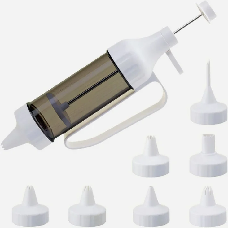 Kaiser Backformen Einhand-Garnierspritze mit 7 Tüllen, 200ml, spülmaschinengeeignet, hochwertiger Kunststoff
