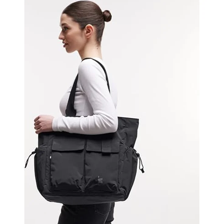 Got Bag Mellow Tote Bag, Monochrome Shopper Tasche aus 100% Polyester, 40 cm x 12 cm x 36 cm, schwarz – Bild 4