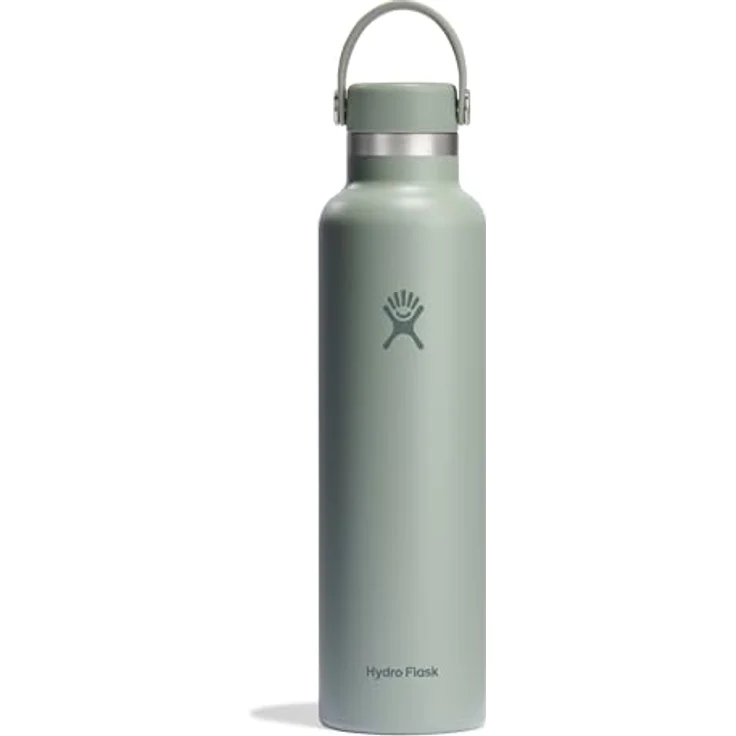 HYDRO FLASK Standard Mouth Trinkflasche 709ml (24 oz) Isolierte Wasserflasche aus Edelstahl mit auslaufsicherem Flex Deckel & Gurt - Thermoflasche Spülmaschinenfest - Agave – Bild 1