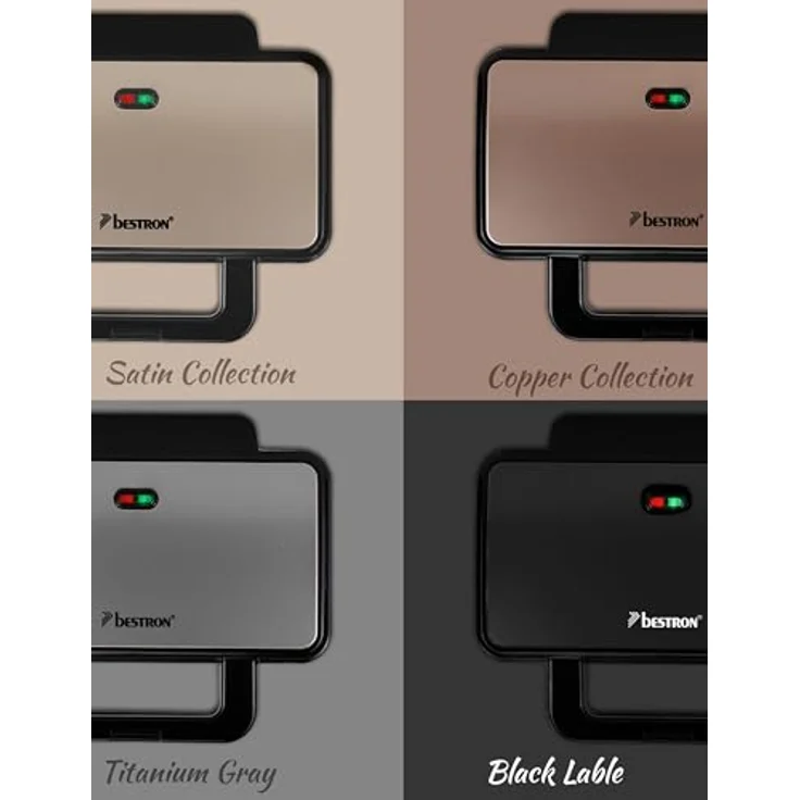 Bestron Sandwichmaker ASM92XLCO, 900 W, XXL Toaster für American Sandwiches, Kupfer, mit Antihaftbeschichtung und Sicherheitsfunktionen – Bild 6