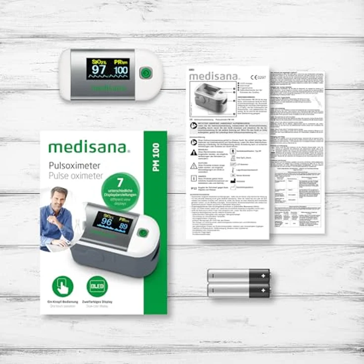 Medisana PM100 Pulsoximeter, Messung der Sauerstoffsättigung im Blut, Fingerpulsoxymeter mit OLED-Display und One-Touch Bedienung mit VitaDock+ App – Bild 6