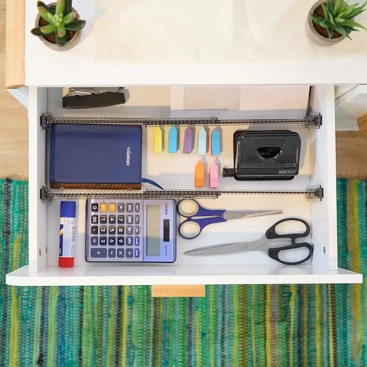 Relaxdays Schubladentrenner-Set, verstellbare Trennwände für Küchenorganisation, transparent, 8 Kunststoffplatten mit Anti-Rutsch-Pads – Bild 3