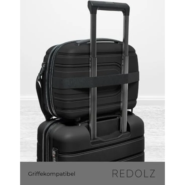 REDOLZ Hartschalen Handgepäck Kosmetik-Koffer | Stabiles Beauty-Case mit Aufsteckfunktion | 34 x 17 x 27 cm aus leichtem Polypropylen (Essentials 11) – Bild 4