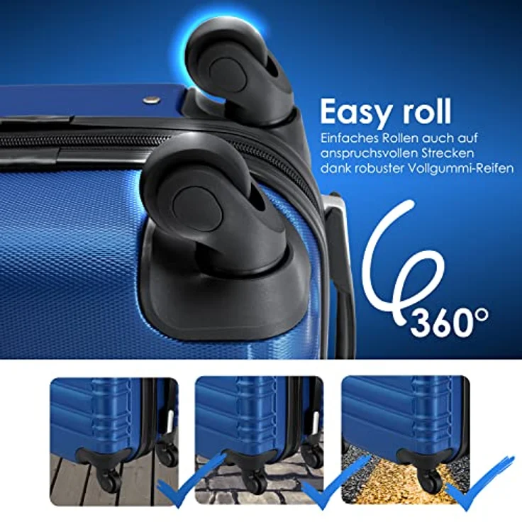 KESSER® 4tlg. Hartschalenkofferset Hartschalenkoffer Reisekoffer Set Reisekofferset Trolley Koffer Inkl. Kofferwaage + Gepäckanhänger Rollkoffer Schloss 4 Rollen ABS-Hartschale Teleskopgriff S-M-L-XL – Bild 5