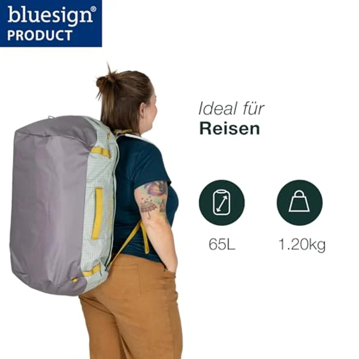 Osprey Transporter 65 Weekender Reisetasche, 41 cm, 100% Nylon, blau – Bild 2