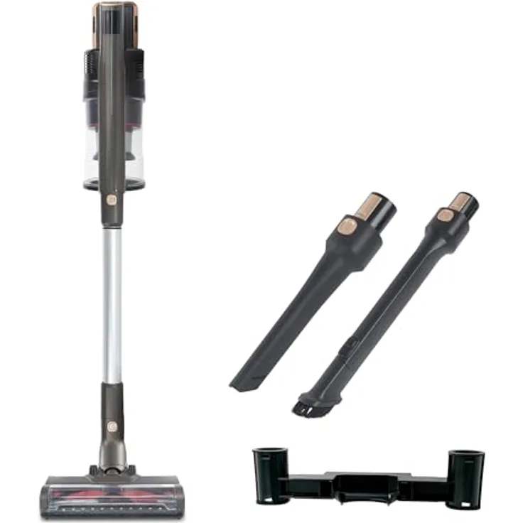 LIVINGTON Smart&Slim Vac, Beutelloser Akku Staubsauger mit 350W Motor, smarter Saugkraftanpassung und LED-Saugkopf, kabellos & leicht