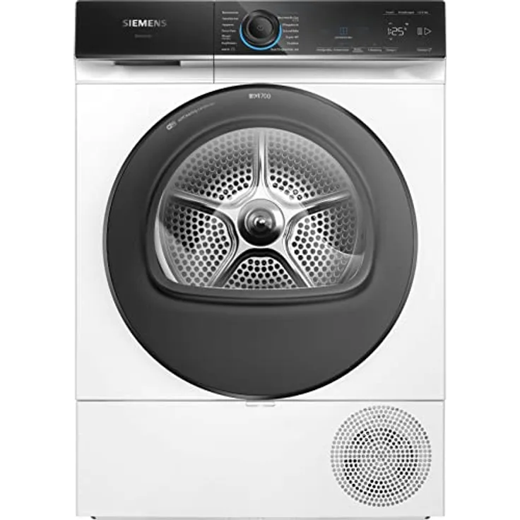 Siemens WQ35B2B30 Wäschetrockner iQ700, Wärmepumpentrockner mit 8kg Fassungsvermögen, directTouch LED-Display, autoDry, Outdoor-Programm, Home-Connect, Weiß, 60cm