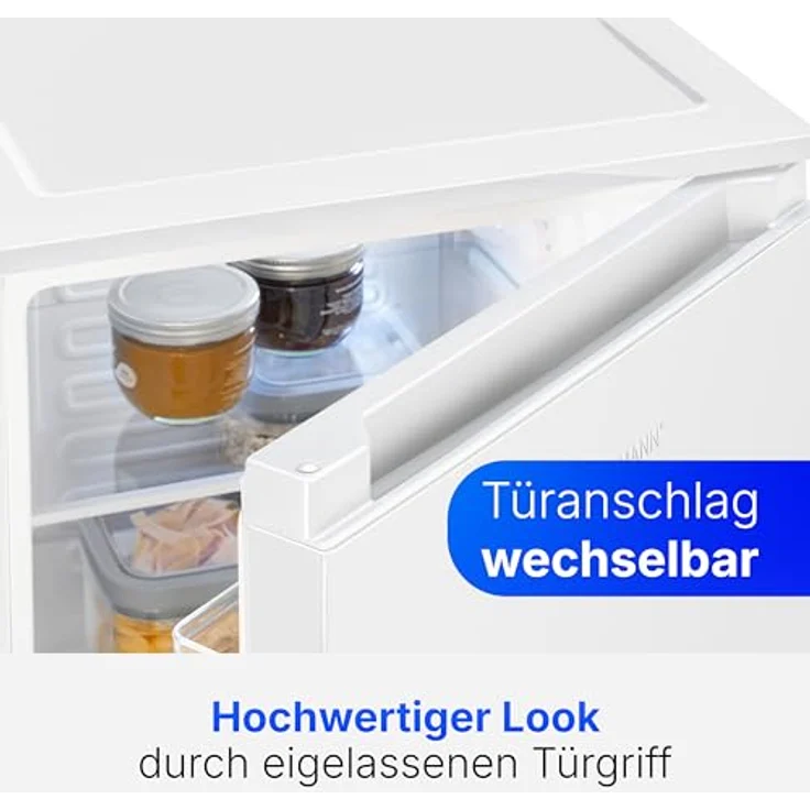 Bomann VS 7255 Kühlschrank, 87l Standgerät in Weiß mit 3 Glasablagen, Gemüsefach und stufenloser Temperaturregelung – Bild 4