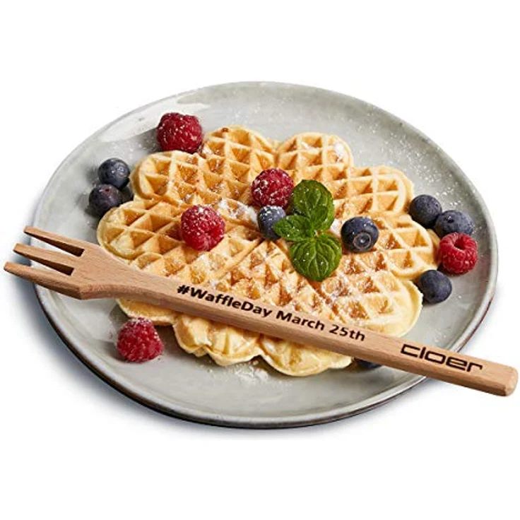 Cloer 180 Waffeleisen für eine Herzwaffel, 930 W, Waffelgröße 16 cm, schwere Backplatten, optische und akustische Fertigmeldung, Metall, schwarz – Bild 3