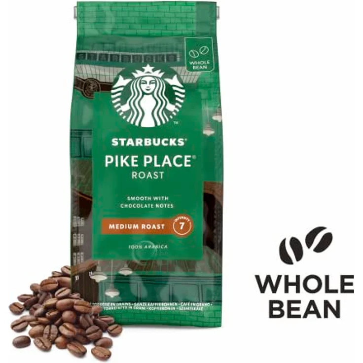 Starbucks Pike Place Kaffee, 6er Set, Medium Roast, Röstkaffee, Sanft, Schoko-Note, Ganze Bohnen, 6 x 200g – Bild 6