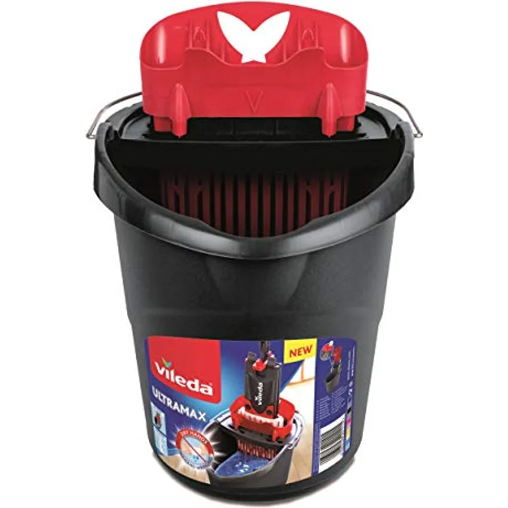 Vileda 4023103201415 UltraMax Power Eimer und Presse, schwarz und rot – Bild 2