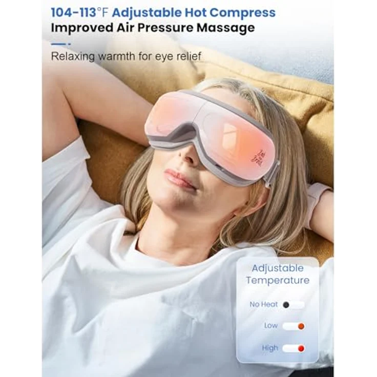 BOB AND BRAD EyeOasis 2 Plus Augenmassagegerät mit Wärme, Kompression und Musik, elektrische Massagebrille in elegantem Design, schwarz – Bild 4