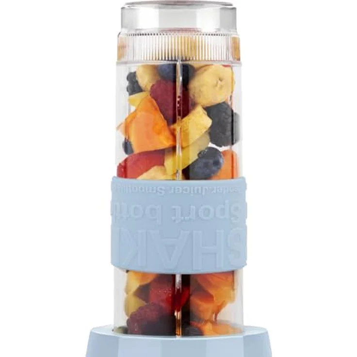 SWEISS Mini-Blender MOOV6, tragbarer Mixer mit 300 W, 2 Trinkflaschen à 570 ml, 4 Edelstahlklingen, spülmaschinengeeignet, Blau – Bild 4