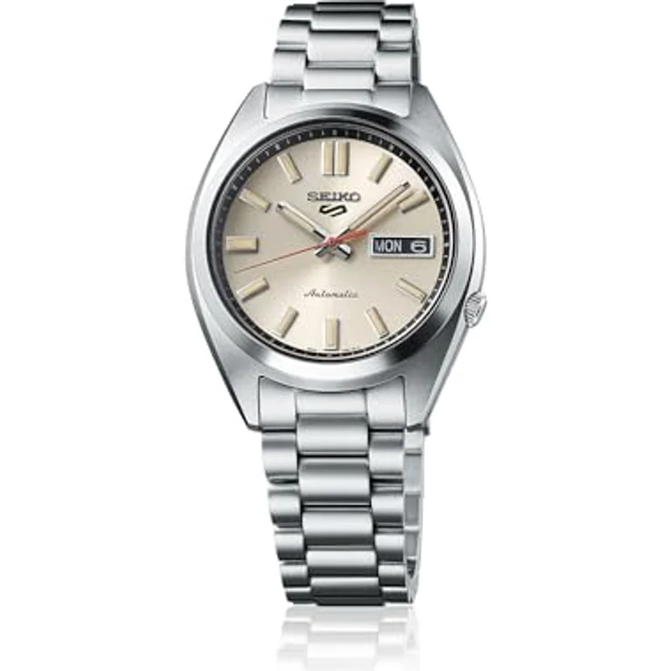 Seiko 5 Sport automatic men's watch with champagne background SRPK91K1, steel case and bracelet, 3-hand movement, day and date display, 10 bar water resistance – Bild 1