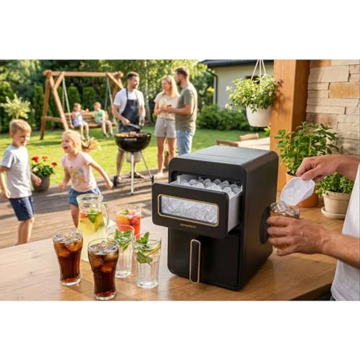 Berdsen BD-421 Eiswürfelbereiter, 1,1 l/12 kg, Schwarz, 9 Eiswürfel in 6-8 Minuten, automatische Selbstreinigung, zwei Eiswürfelgrößen – Bild 4