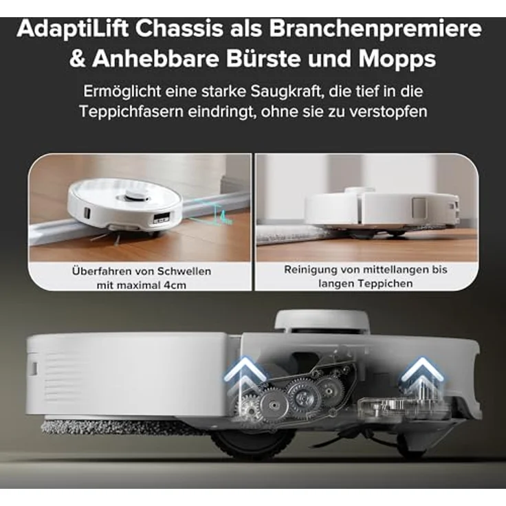 Roborock Qrevo Curv Staubsauger-Roboter mit Wischfunktion, 18.500Pa Saugkraft, AdaptiLift Chassis – Bild 5