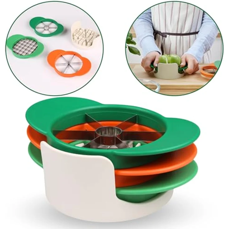 sarcia.eu UPPFYLLD Obstschneider, 4-teiliges Set mit rostfreien Klingen und ergonomischem Design, farbenfroh – Bild 2