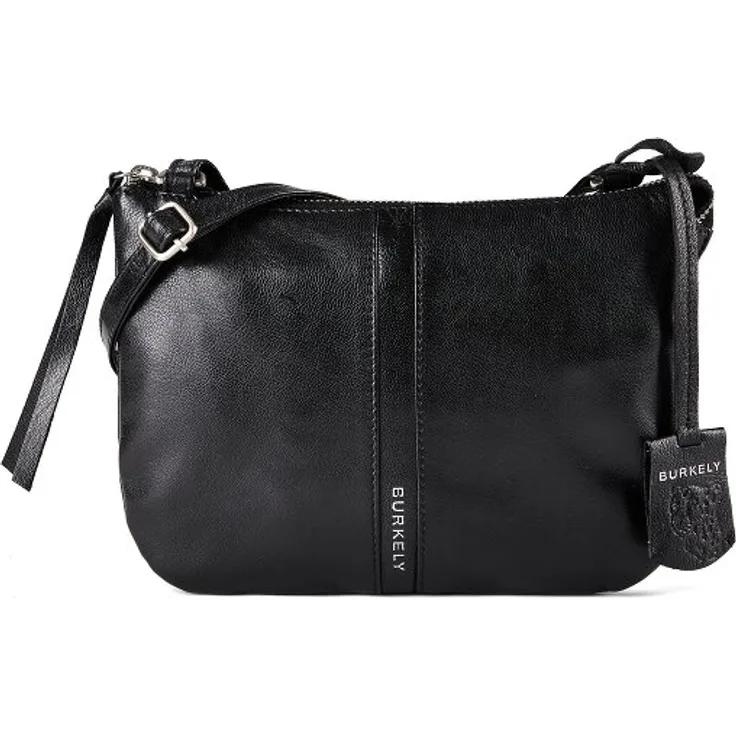 Burkely Nalan Umhängetasche, Leder 24 cm, schwarz, 100% Leder, 4 cm x 17 cm