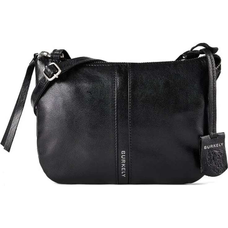 Burkely Nalan Umhängetasche, Leder 24 cm, schwarz, 100% Leder, 4 cm x 17 cm