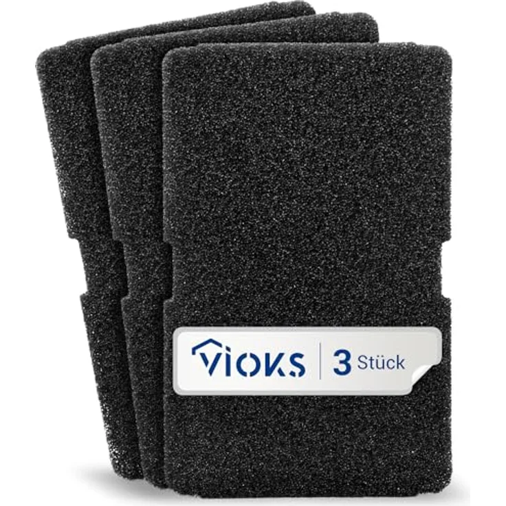 VIOKS 3x Schwammfilter Trockner Filter, Ersatz für Beko Blomberg ElektraBregenz Grundig, effektive Fusselfiltermatte 240x155x11mm für Wärmepumpentrockner