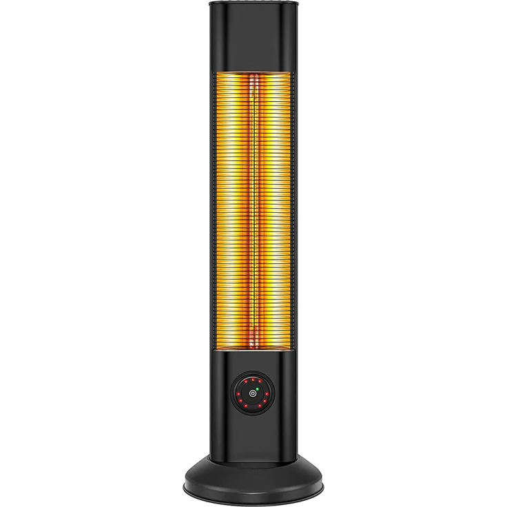 Purline Halogenheizung Heaty Ex2000 CA, 2000W mit Fernbedienung, IP55-Schutz, Turmdesign, weiß