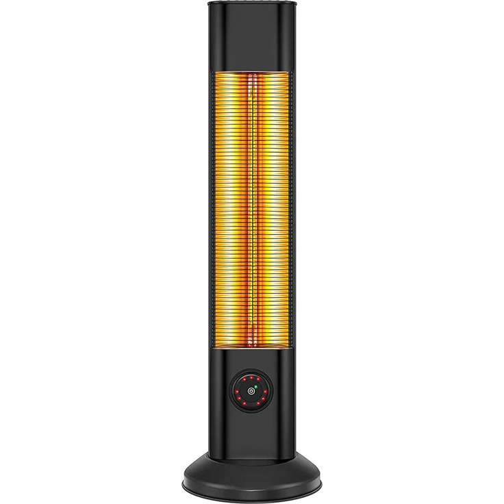 Purline Halogenheizung Heaty Ex2000 CA, 2000W mit Fernbedienung, IP55-Schutz, Turmdesign, weiß