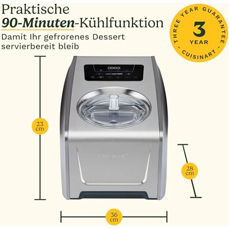 Cuisinart ProFreeze Ice Cream & Gelato Maker 1.5L, Eismaschine für Eiscreme und Sorbet, Weiss – Bild 8