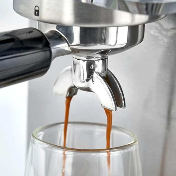 Caso Espresso Gourmet - Siebträgermaschine aus Edelstahl, leistungsstarke 19 bar Ulka-Pumpe, mit Milchaufschäumer, für Kaffeepulver oder ESE Kaffeepads, für 2 Tassen, mit Tassewärmeplatte – Bild 4