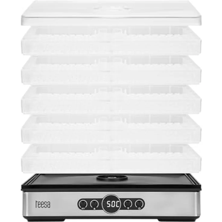 Teesa TSA3032 Pilztrockner, 400W mit 5 klaren Sieben, LCD-Display und Temperaturregelung 35-70°C, großer 1,7 kg Behälter – Bild 4